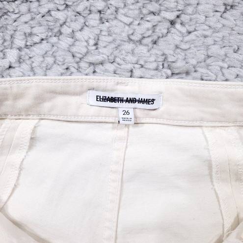 Elizabeth and James  Carmine Cropped Button Fly Wide Leg Jeans Size 26 Cream