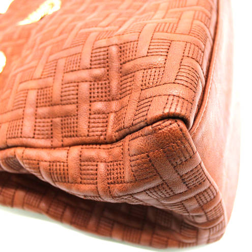 Big Buddha  Top Handle Tote Bag Basketweave Texture Brown Boho Tassel Travel