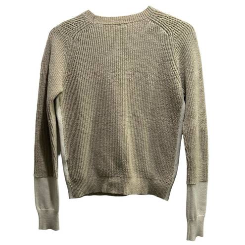 Bobi  Beige Side Stripe Cashmere Sweater Size Small