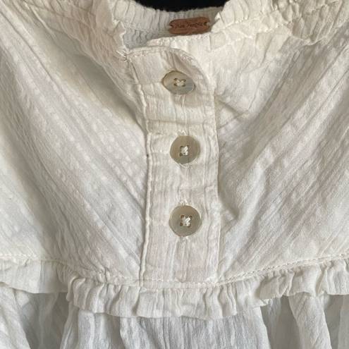 Free People  NWT Woman’s Small Leave It To Me Ivory Square Neck Crop Top Blouse