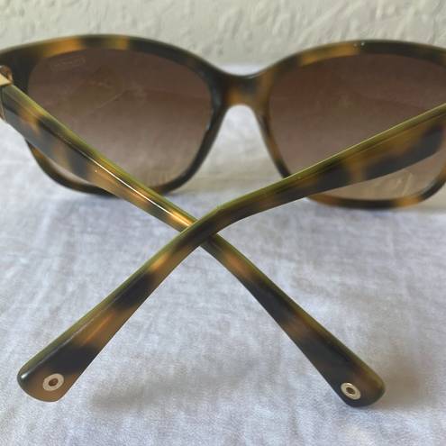 Coach : Brown Tortoise Cortney (L023) Brown/Lime Green Sunglasses-marks on lenses