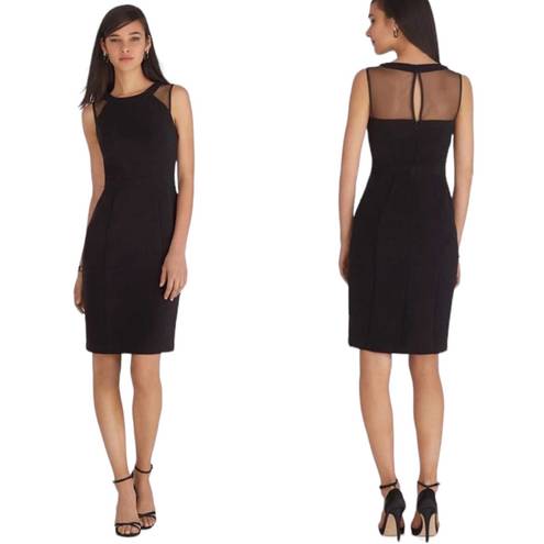 White House | Black Market WHBM Iconic Mesh Inset Sheath Dress in Black Size 4