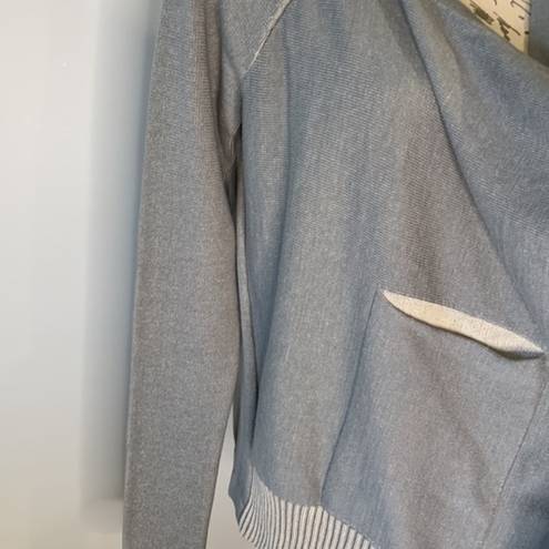 CAbi  draped pocket cardigan sweater sage gray 5132 small