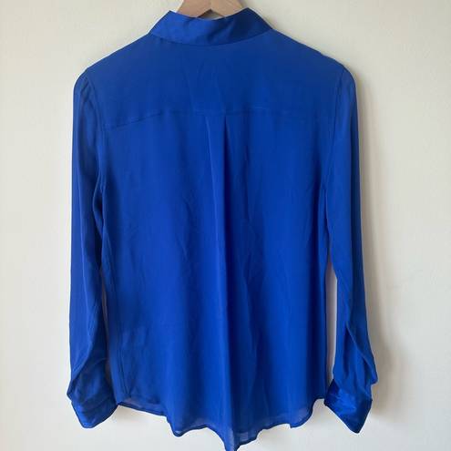 Equipment  100% Silk Blue Button Up Blouse Small