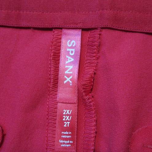 Spanx NWT  20367R Polished Kick Flare in True Red Pull-on Crop Pants 2X