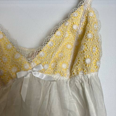 Victoria's Secret  Angel White Yellow Lace Negligee Lingerie Teddy