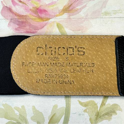 Chico's Chico’s Black Elastic Rhinestone Belt Small