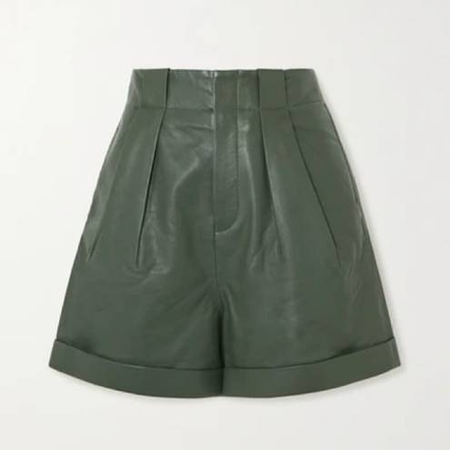 Equipment NEW  Boyde High-rise Leather Shorts Cilantro