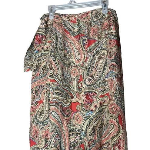 Jones New York  Signature 100% Silk Paisley Wrap Style Skirt Size 4 NWT