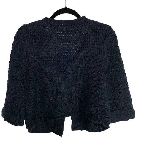 Aryeh  Navy Blue Wool Blend Single Buttoned Cardigan Sweater Chunky Knit Medium