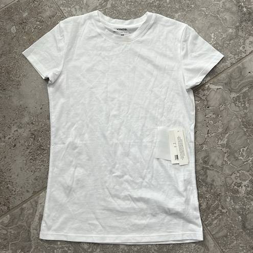 Vince  Pima Cotton Essential Crewneck Tee in Optic White, Size XXS, New w/Tag $80