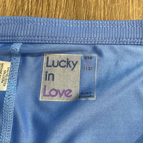 Lucky in Love  12” Blue Pleated Tennis Skirt Size Large