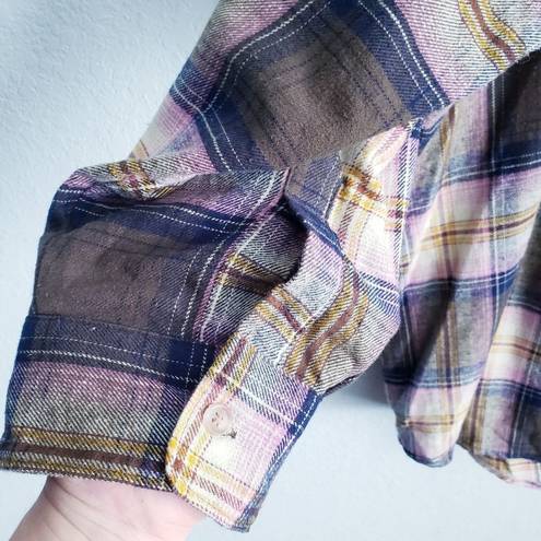 Old Navy  Long-Sleeve Plaid Flannel Boyfriend Tunic Shirt