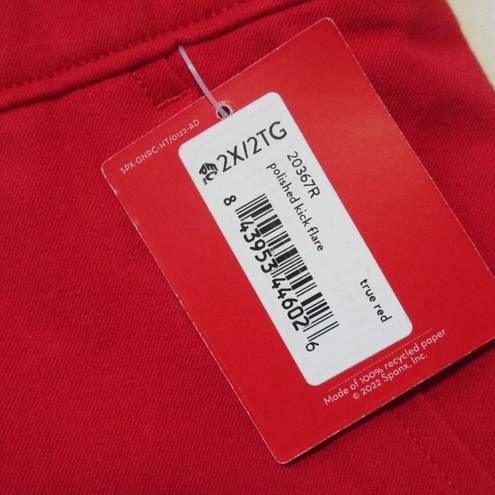 Spanx NWT  20367R Polished Kick Flare in True Red Pull-on Crop Pants 2X