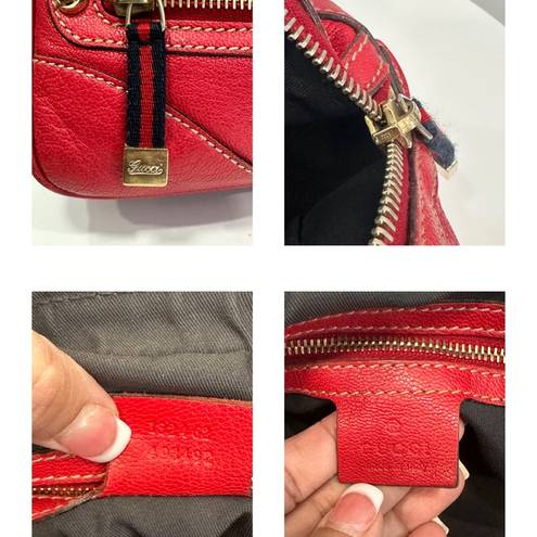 Gucci  Cruise Red Leather Chain Shoulder Bag