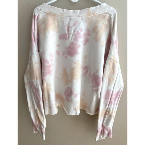 n:philanthropy  Large Aries Tie Dye Cropped Sweatshirt Mauve Moon