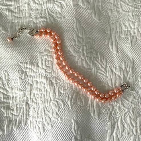 Talbots TALBOT’S Vintage Pink Faux Pearl Choker Necklace Adjustable