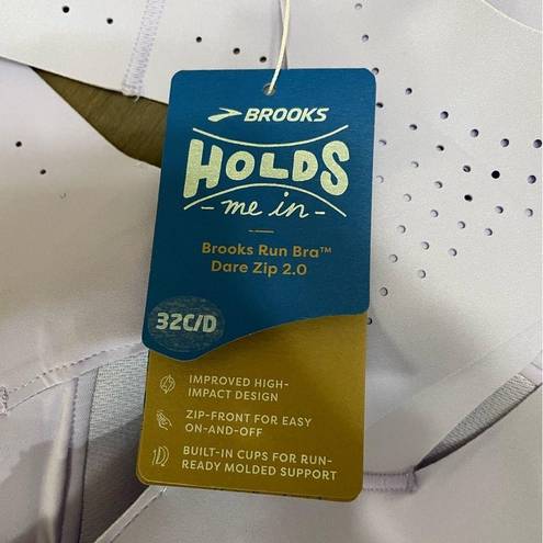 Brooks NWT  Dare Zip Up Sports Bra 32c/d