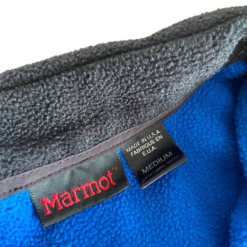 Marmot amazing vintage 90s  electric blue 3/4 zip fleece pull over jacket 🔥