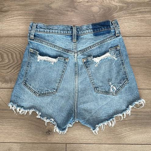 Abercrombie & Fitch  High Rise Distressed Mom Blue Jean Shorts Size 26