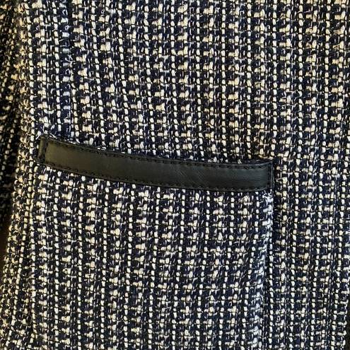 Banana Republic Navy Blue & White Tweed Blazer Jacket