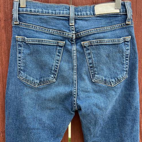 RE/DONE  High Rise Comfort Stretch Ankle Crop Jeans Mid 70s Size 28