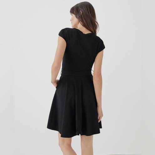 Petal Pact • Black Fit & Flare  Sleeve Dress