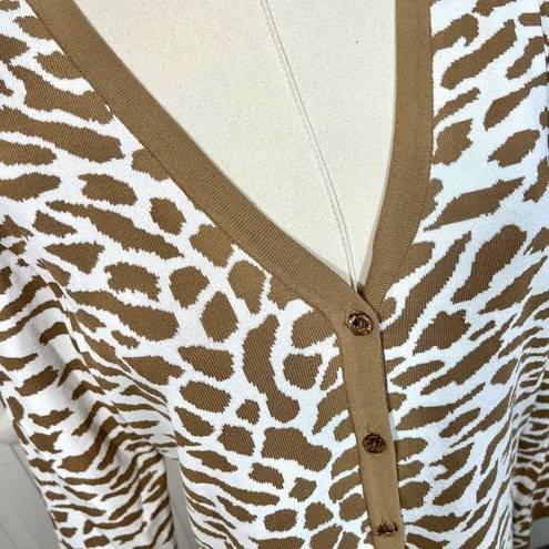 Dialogue  Animal Print Cardigan Sweater