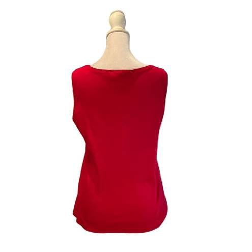 Karen Scott Red Sleeveless Scoop Neck Tank Top Size PM