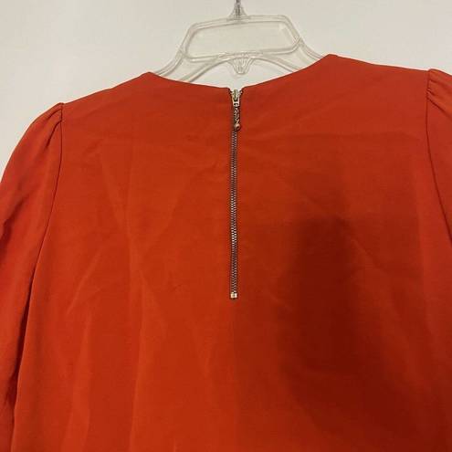 Kate Spade  New York Orange red Jeweled collar short sleeve blouse size 4