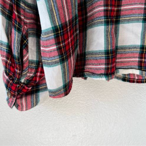 Old Navy  XXL Womens Red Classic Plaid Flannel Button Down Shirt Holiday