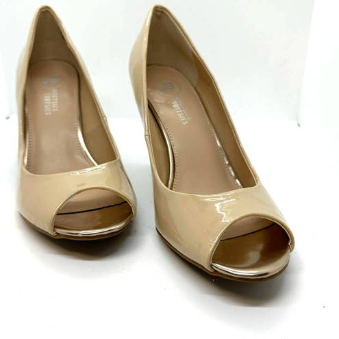 Mootsies Tootsies  Peep Toe Nude Color Low Heel Open Toe heels size 8