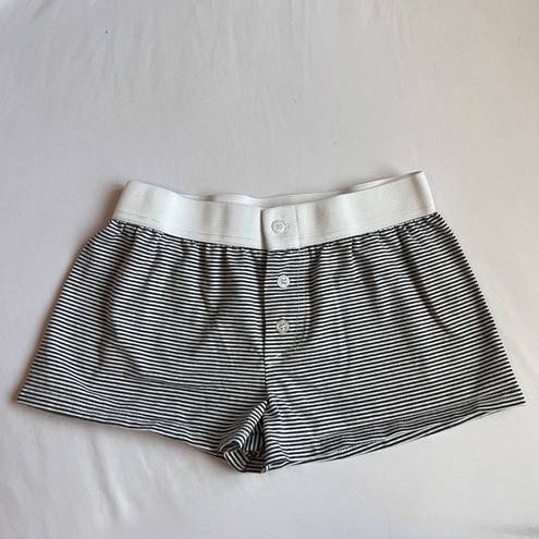 Brandy Melville grey and white striped boy shorts