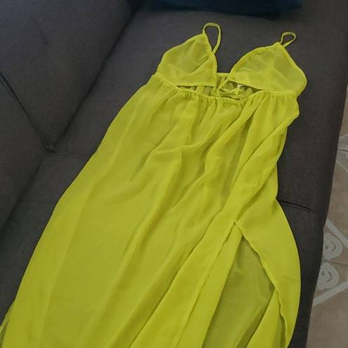 Shade & Shore Women's Cut Out Cover Up Maxi Dress - ™ Bright Yellow NWT M