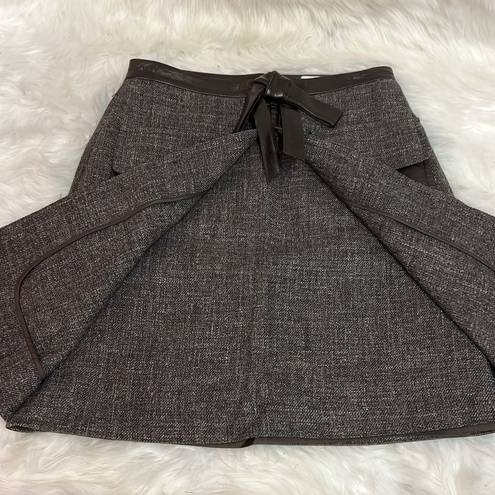 Robert Rodriguez  Wool & Leather Skirt Size 6 C17