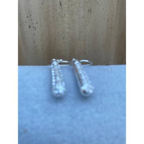 Swavorski Swarovski Crystal Studded Cylinder Drop Earrings