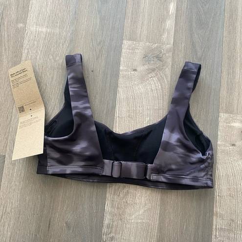Nike Bikini Top Floral Fade Scoop Neck Black size XSmall Adjustable NEW MSRP $62
