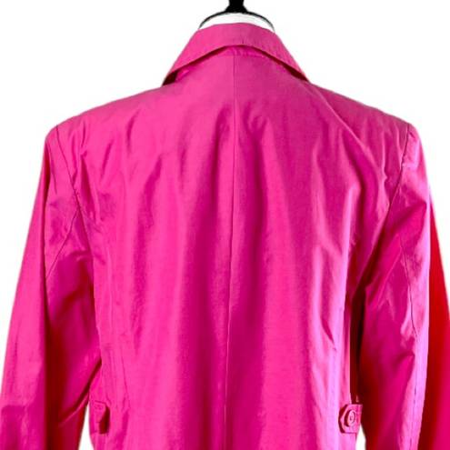 Relativity Relatively Women’s Trench Coat Jacket Classic Hot Pink Fuchsia Size Large