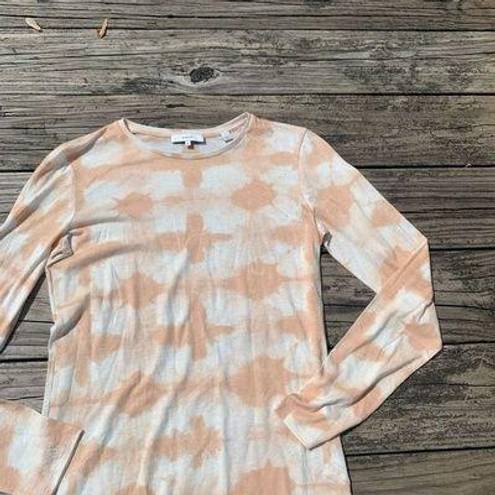 Vince  Orange Long Sleeve Tye Dye Blouse