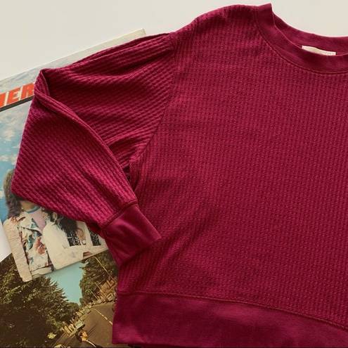 Treasure & Bond | Magenta Waffle Knit Thermal Shirt Medium