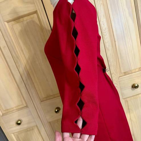 Talbots RSVP by  Red Knee Length 3/4 Sleeve Sheath Dress Sz 2P - fit up to 10/12