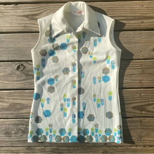 Daisy VTG ‘70s Sleeveless Abstract  Print Top