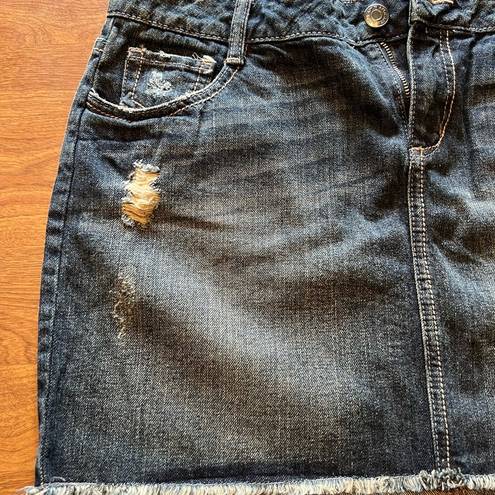 Apt. 9  Kohls Distressed Blue Jean Mini Skirt Denim Raw Edges Size 12 NWT
