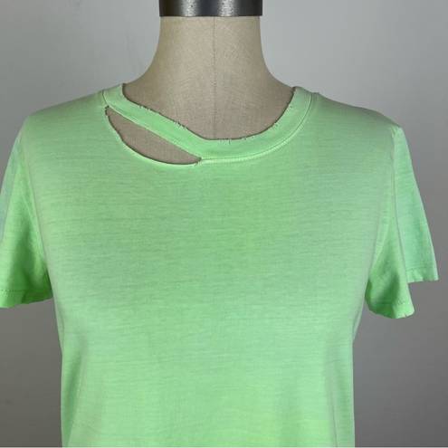 n:philanthropy  Neon Green Distressed Tee