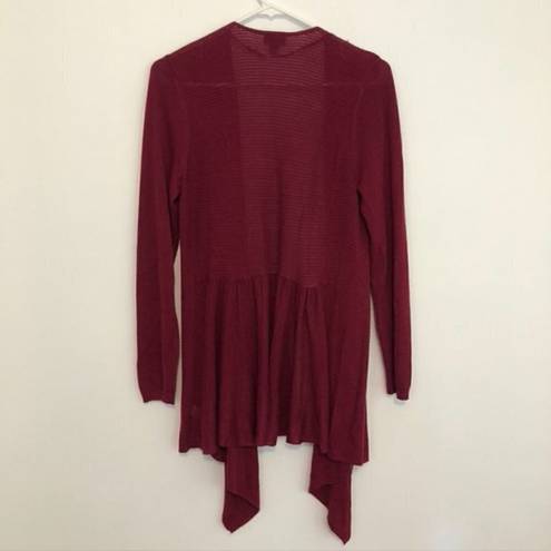 Torrid  00 Plus Size Cardigan Drape Front Sweater Burgundy Red Open Lightweight