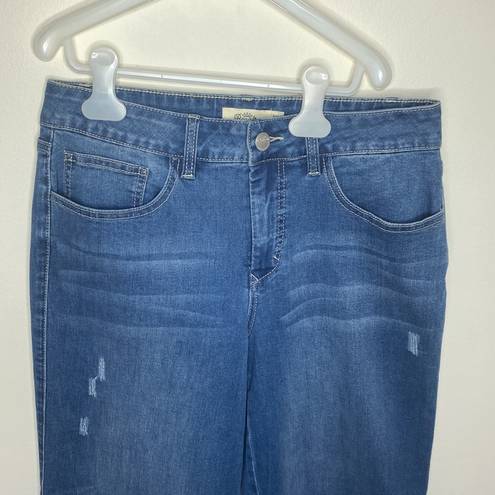 Royalty For Me  Jeans raw hem side slit cropped wide leg jeans size 8