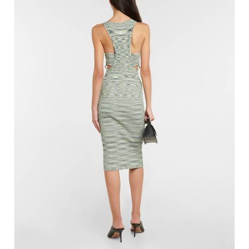 JONATHAN SIMKHAI   Colleen  Dye Cutout Tank Dress In Basil Space Dye XS