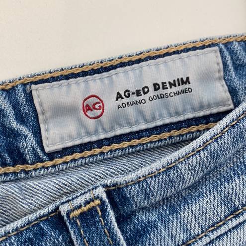 AG Adriano Goldschmied  The Jodi Crop Denim Blue Jeans Flare Slit Hem EUC Sz 25