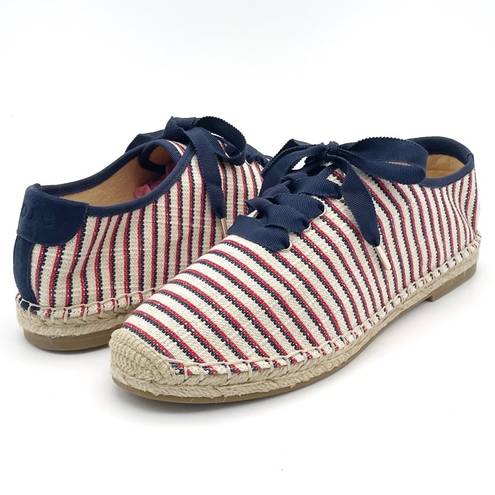 Joie NEW  Corston Espadrille Sneaker Navy Red Cream Gold Women’s 38.5 US 7.5-8