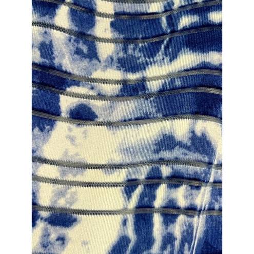 Cathy Daniels  Sheer Striped Blue/White Blouse/Swim Coverup Women's Size XXL Pool